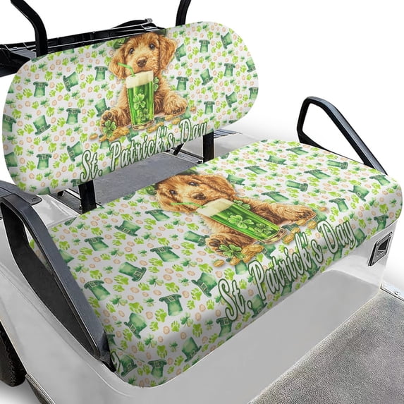 Pzuqiu Beer Dog Graphic Design Golf Cart Back Rest Seat Cover Elastic Edges, for Outdoor, Golf Cart Seat Covers, Compatible with Club Car Precedent Golf Carts