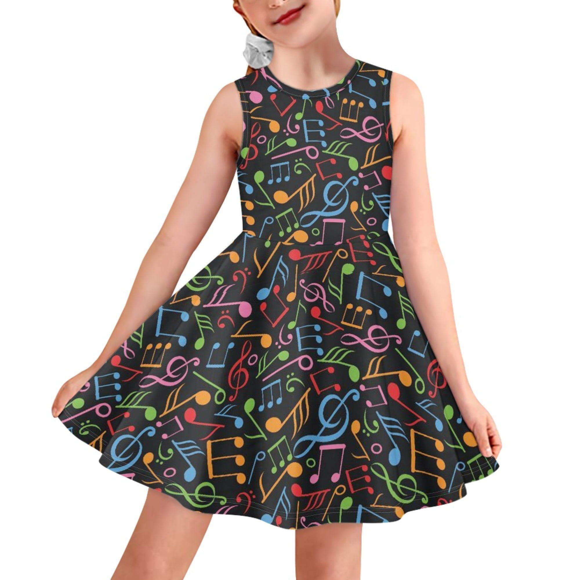 Girls black swing clearance dress