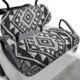 thumbnail image 1 of Pzuqiu Black White Geometric 2-Piece Golf Cart Seat Covers Set - Breathable Washable Protective Covers Compatible With Most 2-Seater Golf Carts, 1 of 10