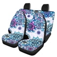 thumbnail image 1 of Pzuqiu Blue Bohemian Flower Seat Covers Full Set Easy to Install Front and Rear Split Bench Seat Covers Polyester Automotive Vehicle Cushion Car Interiors Fit for Most Sedans Truck Vans, 1 of 7