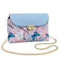 thumbnail image 1 of Pzuqiu Blue Butterfly Women Leather Crossbody Bag with Chain Strap Soft Functional Quilted Leather Mini Crossbody Purse for Women Trendy Exquisite Fashion for Daily Life Shopping, 1 of 7