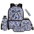 thumbnail image 1 of Pzuqiu Blue Duck Camo Bow School Backpack with Lunch Box, Pencil Case, Water Bottle Holder & Keychain,17 Inch Cute 5-Piece School Bag for Girls 8-12 Lightweight Bookbag, Back to School Gifts, 1 of 6