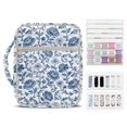 thumbnail image 1 of Pzuqiu Blue Floral Handle Carrying Case for Girls Quilted Bible Cover Case for Women Large Bible Cover with Bookmark and Pockets Vintage Carrying Cases Study Supplies Accessories, 1 of 7