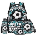 thumbnail image 1 of Pzuqiu Blue Soccer School Backpack for Boys 4 pcs Backpacks with Lunch Bag Pencil Box Set 17 Inch Large Travel School Bag for Boys Camping Bacpack Casual Daypack, 1 of 7