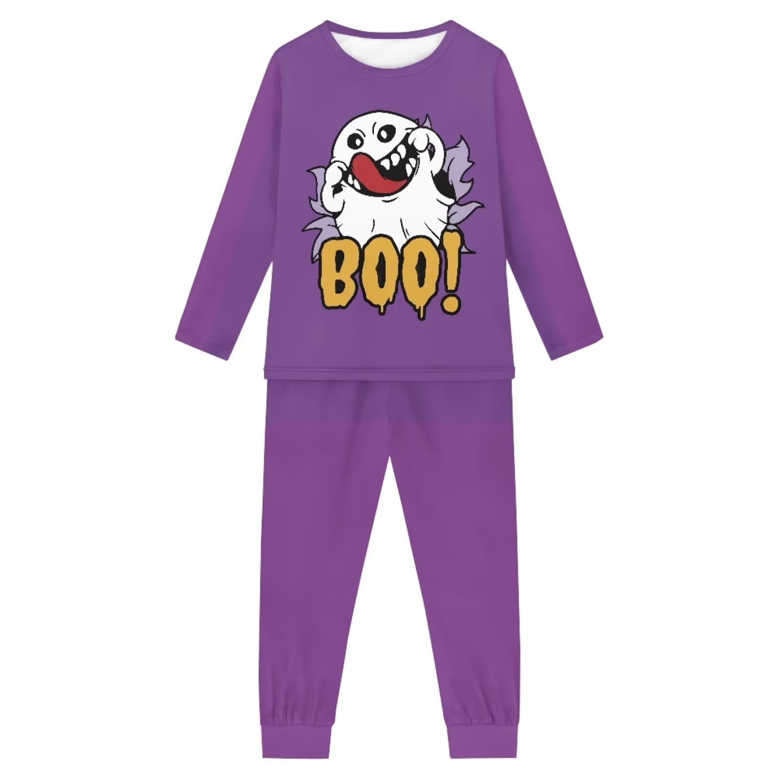 Pzuqiu Boo Ghost Sleepwear for Kids Novelty Pajama Cozy Up Lounge