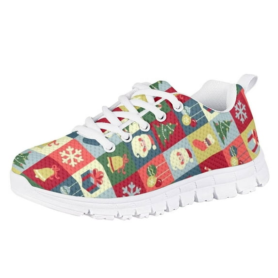 Pzuqiu Boys Girls Kids Sneakers Running Athletic Gym Shoes Christmas Lightweight Breathable Kids Shoes for Tennis Trekking Hiking,Size 11