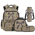 thumbnail image 1 of Pzuqiu Brown Camo Bow School Backpack Set for Girls 4 Piece with Lunch Box,Pencil Case,Water Bottle Holder,17 Inch Large Capacity Schoolbag with Adjustable Straps for Elementary Middle School, 1 of 7