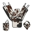 thumbnail image 1 of Pzuqiu Brown Cow Back Seat Extender for Dogs Scratch Proof Backseat Pet Cover Hard Bottom with Adjustable Triangle Bib Car Garbage Bin Universal Fit for SUVs, Trucks, Vans, 1 of 6