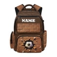 thumbnail image 1 of Pzuqiu Brown Soccer Schoolbag for Girls 17 Inch Kids Backpacks Large Capacity Shoulder Bookbag with Adjustable Padded Straps Breathable Travel Ruckpack Casual 10-12 Years, 1 of 7