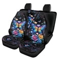 thumbnail image 1 of Pzuqiu Butterfly Musical Note Car Seat Covers 3 PCS Car Seat Covers Full Set Lightweight Easy to Install Suitable for Truck Sedans, 1 of 10