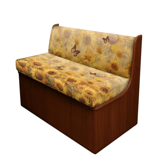 Pzuqiu Butterfly Print Rv Dinette Cushion Cover 2Pcs Full Protection Sunflower Camper Cushion Covers Replacement Easy Using Camper Cushion Slipcovers for Rv Camper Car