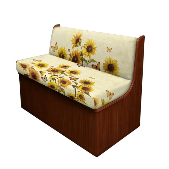 Pzuqiu Butterfly Print Rv Furniture Dinette Booth Set Anti-Slip Sunflower Camper Seat Covers Dinette Washable Rv Cushion Slipcove Replacement for Camper Car Bench 2 Sets