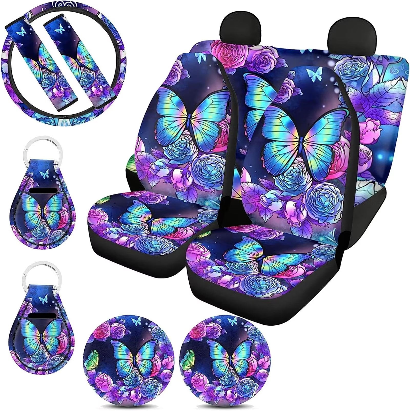 Luxurious Purple Rose Print Car Seat Cushions - Comfort and Style for Your  Vehicle!