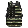 thumbnail image 1 of Pzuqiu Camo American Flag Personalized 17 Inch School Backpack for Girls Custom Backpack with Name Lightweight Breathable Shoulder Bag for Kids Students Elementary Middle School, 1 of 7