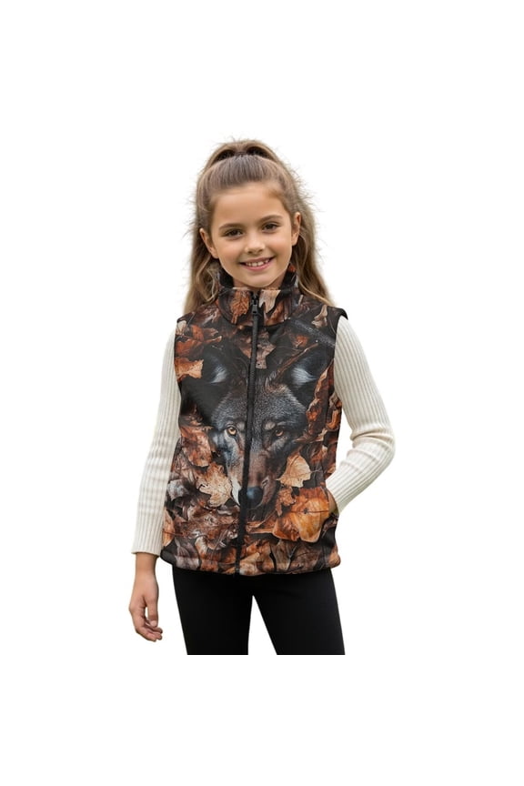 Camo Hunting Dog Kids Zip Up Vest Size 4 Stretchy Stand Collar Winter Sleeveless Jacket with Pockets Warm Toddler Boy Clothes Fall Outerwear Versatile Fashion for Boys
