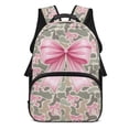 thumbnail image 1 of Pzuqiu Camo Pink Bow 17 Inch Kids School Backpack for Students Ages 6-18 Elementary Backpack with Adjustable Breathable Straps Large Capacity Lightweight Schoolbag for Back to School, 1 of 7