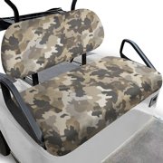 Pzuqiu Camouflage Golf Cart Seat Cover Set Breathable, for Golf Car Seat Outdoor, Golf Cart Seat Covers, Compatible with 2 Person Seats Golf Carts Ezgo