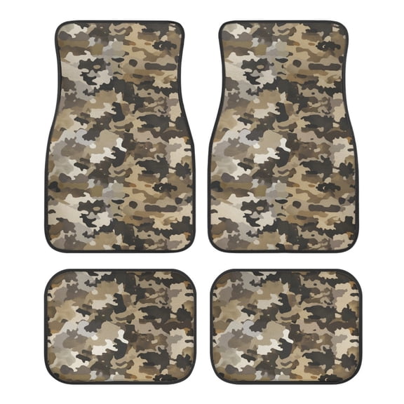 Pzuqiu Camouflage Pattern Auto Rugs 4 PCS Car Floor Mats Non-Slip All Weather Protection Suitable for SUV Truck