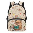 thumbnail image 1 of Pzuqiu Capybara Print School Backpack for Kids Boys Girls Elementary Large Capacity Adjustable Padded Straps 17 Inch Backpack Back to School Supplies Travel Daily Use, 1 of 7
