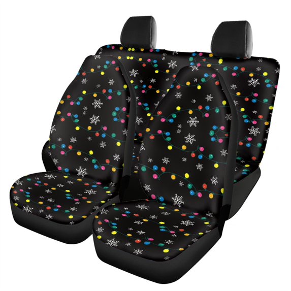 Pzuqiu Car Front & Rear Seat Covers Soft, Compatible with Auto Interior Sedan Seats, Car Seat Cover Full Set Fit for Trucks SUV Protect