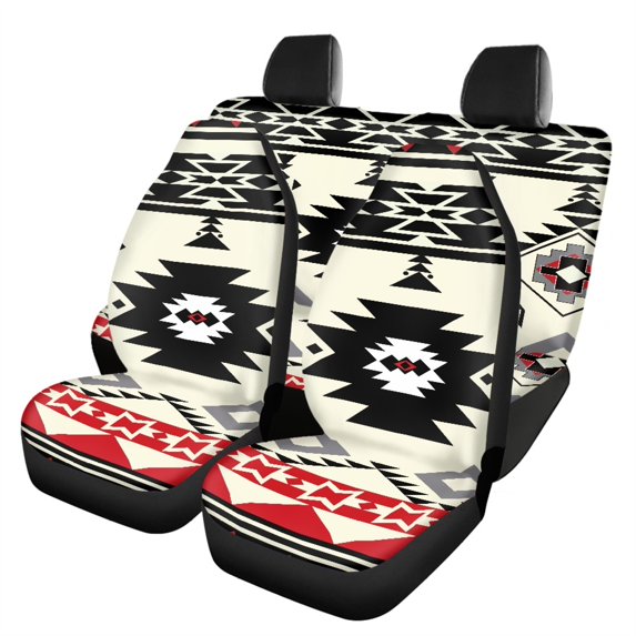 Pzuqiu Car Front Seat Covers Easy Installation Polyester, Compatible with Automotive Vehicle SUV Seats, for Truck Trucks, Geometric Pattern