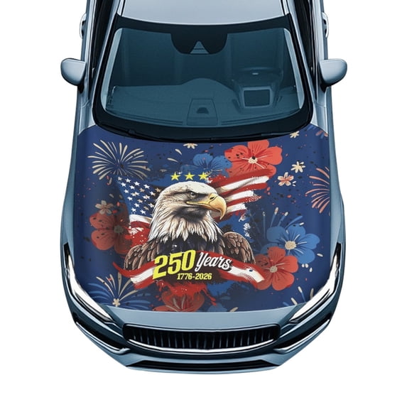 Pzuqiu Car Hood Cover UV Resistant, Car Hood Cover Protector Swimsuit Fabric Tear-Resistant All Season Protection Automotive Accessories for SUV