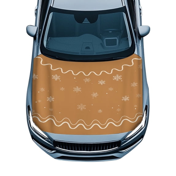 Pzuqiu Car Hood Cover with Snowflake Design - Waterproof All-Weather Protection for Christmas Holiday Decor