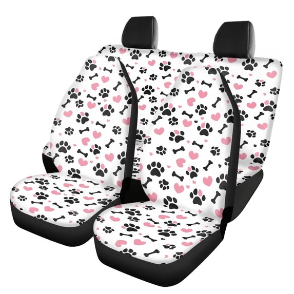 Pzuqiu Car Seat Covers, Compatible with Car Seats Car Interiors, Car Seat Covers Full Set for Vehicles Interior Truck Interior Decor, Dog paw