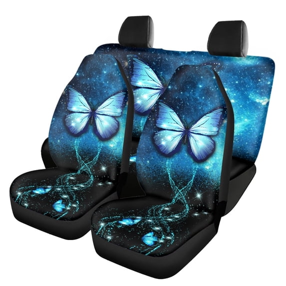 Pzuqiu Car Seat Covers Easy to Install, Compatible with Automotive Seats SUV Seats, Car Seat Covers Full Set Fit for Trucks Sedans All Season Fit, Butterfly