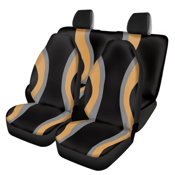 Pzuqiu Car Seat Covers Full Set 3 PCS, Automotive Seat Covers Full Set Polyester Comfortable Driving Easy to Install for Trucks most Cars Station Wagon