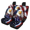 thumbnail image 1 of Pzuqiu Car Seat Covers Full Set Breathable Polyester, Compatible with Vans Seats SUV Seats, for Cars Truck, The American Flag and Eagle Design, 1 of 10