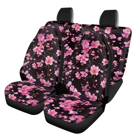 Pzuqiu Car Seat Covers Full Set Interior Decor Front and Rear Seat Cover Set Easy to Install All Season Interior Accessories Fit for Sedans Trucks