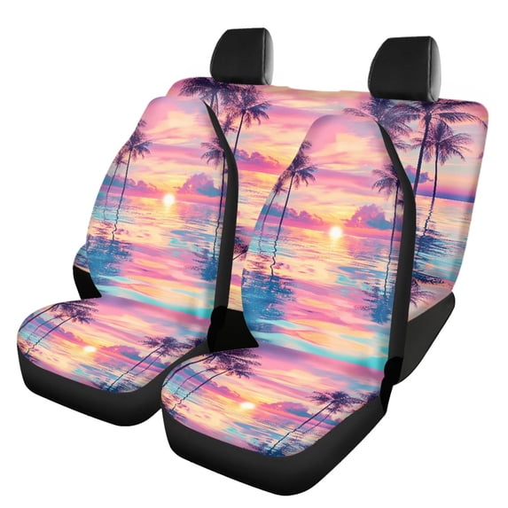 Pzuqiu Car Seat Covers Full Set Washable, Compatible with Front Seat Front Seats, Front and Rear Seat Cover Set Fit for most Cars Sedans Lightweight