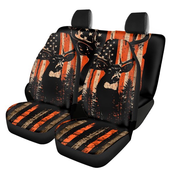 Pzuqiu Car Seat Covers Full Set Washable Full Surround Front and Rear Seat Cover Set Polyester Breathable Easy to Install, Fit for Trucks Cars Sedans