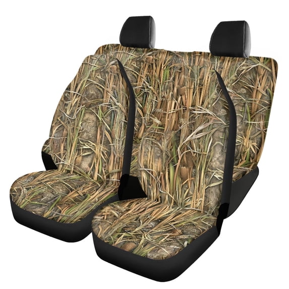 Pzuqiu Car Seat Covers Lightweight Polyester, Compatible with Car Seats Automotive Seat, for most Cars Truck, Grass Camouflage Pattern