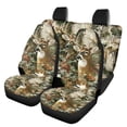 thumbnail image 1 of Pzuqiu Car Seat Covers Set Auto Decor Polyester, Compatible with Automotive Seat SUV Seats, for Cars Truck, Deer and Maple Leaf Pattern Design, 1 of 10