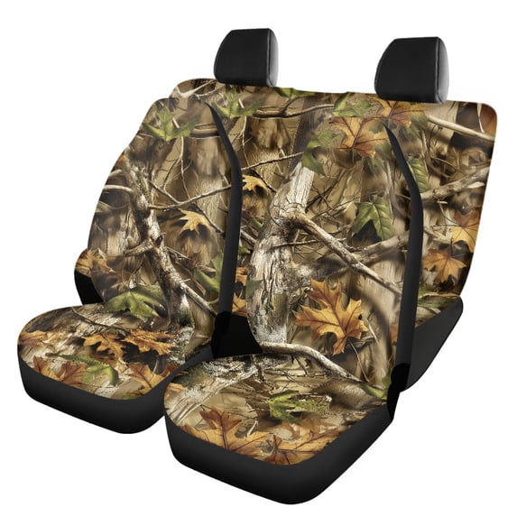 Pzuqiu Car Seat Covers Stretchy Polyester, Compatible with SUV Seats Car Seats, for Cars Sedans, Tree Camo