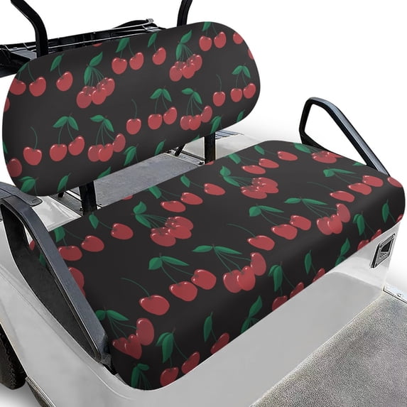 Pzuqiu Cherries Backrest Bottom Seat Cover Stretchy Golf Cart Bench Seat Covers, Portable, Suitable for Outdoor Golf Carts, Fit for Ezgo Ezgo Golf Cart Ezgo Club Car Front Seat