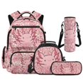 thumbnail image 1 of Pzuqiu Cherry Blossom Axolotl School Backpack Set for Girls 4 Piece with Lunch Box,Pencil Case,Water Bottle Holder,17 Inch Large Capacity Schoolbag with Adjustable Straps for Elementary Middle School, 1 of 7