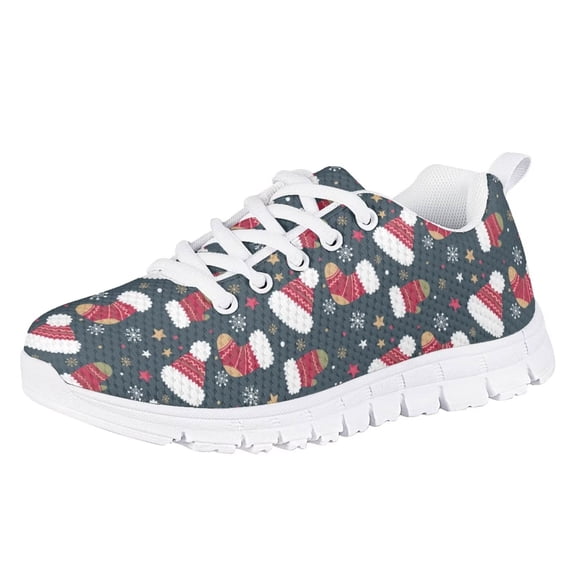 Pzuqiu Christmas Tennis Shoes Little Girls Size 11 Kids Lightweight Breathable Running Sneakers Comfortable Walking Athletic Shoes