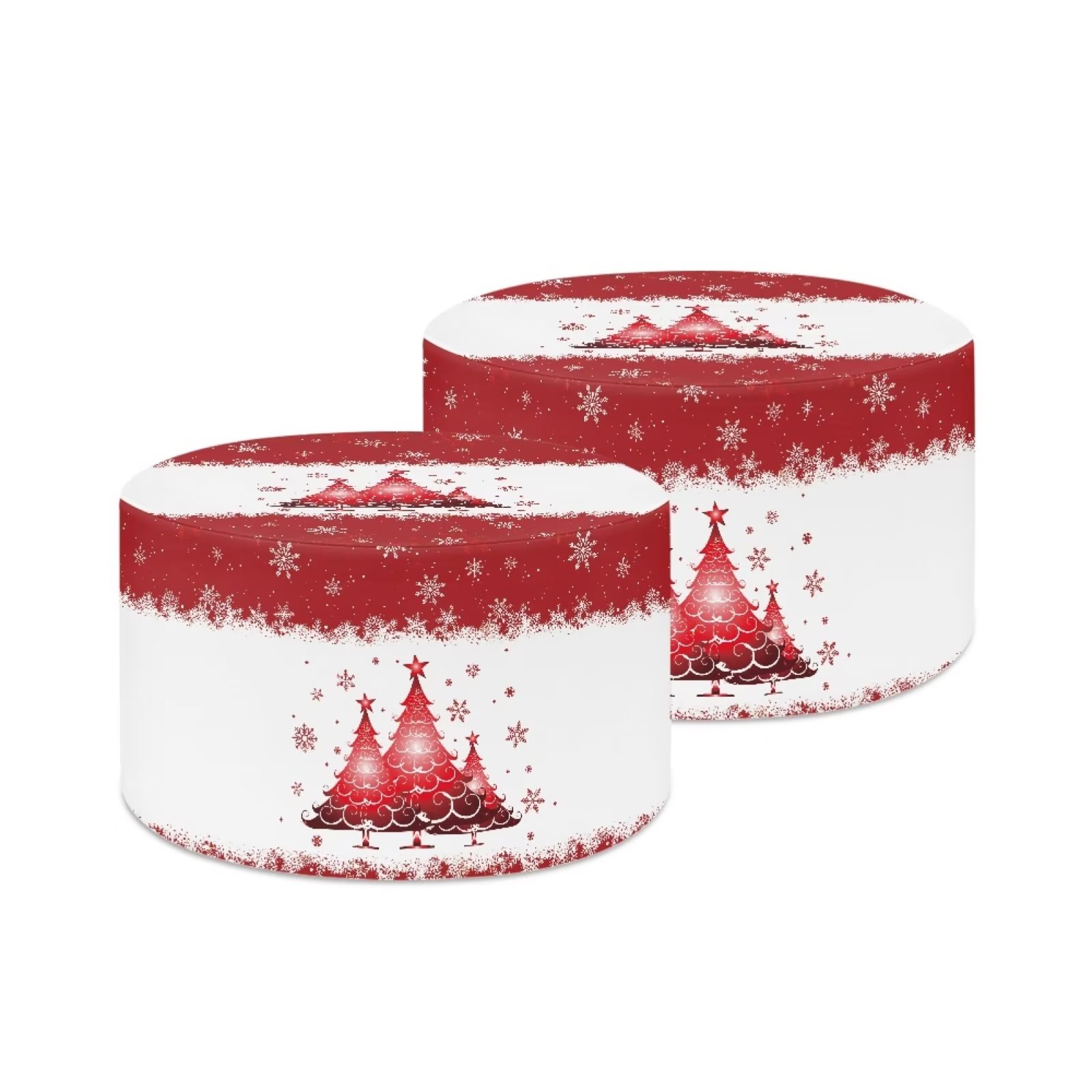 Pzuqiu Christmas Tree Lampshades Set of 2 Barrel Shape Lamp Shade for Bedside Lamp Office Floors Lamp Cylinder PVC Night Light Cover Family Friend Gifts,8.3 Inch Height - image 1 of 8