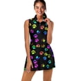 thumbnail image 1 of Pzuqiu Colorful Dog Paw Women Sport Clothes Size L Versatile Sleeveless Golf Dresses with Shorts Stretchy Trendy Pullover Workout Tops Activewear for Casual Summer Travel, 1 of 7