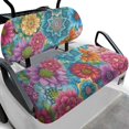thumbnail image 1 of Pzuqiu Colorful Floral 2-Piece Golf Cart Seat Covers - Breathable Washable Protective Set for All Weather, Ideal Gift for Golf Lovers, 1 of 10