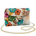 thumbnail image 1 of Pzuqiu Colorful Flower Leather Crossbody Bag Craftsmanship Trendy Small Leather Crossbody Bags for Women Soft Compact with Chain Strap for Teen Girls-Women, 1 of 7