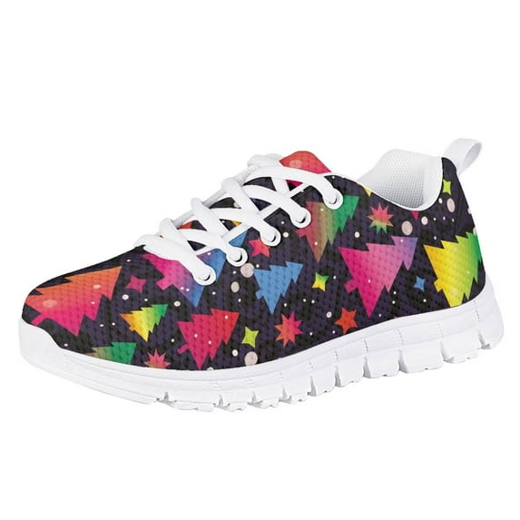 Pzuqiu Colorful Tree Kids Tennis Shoes Little Girls Size 11.5 Xmas Gift for Child Lightweight Running Sneakers Comfortable Walking Shoes