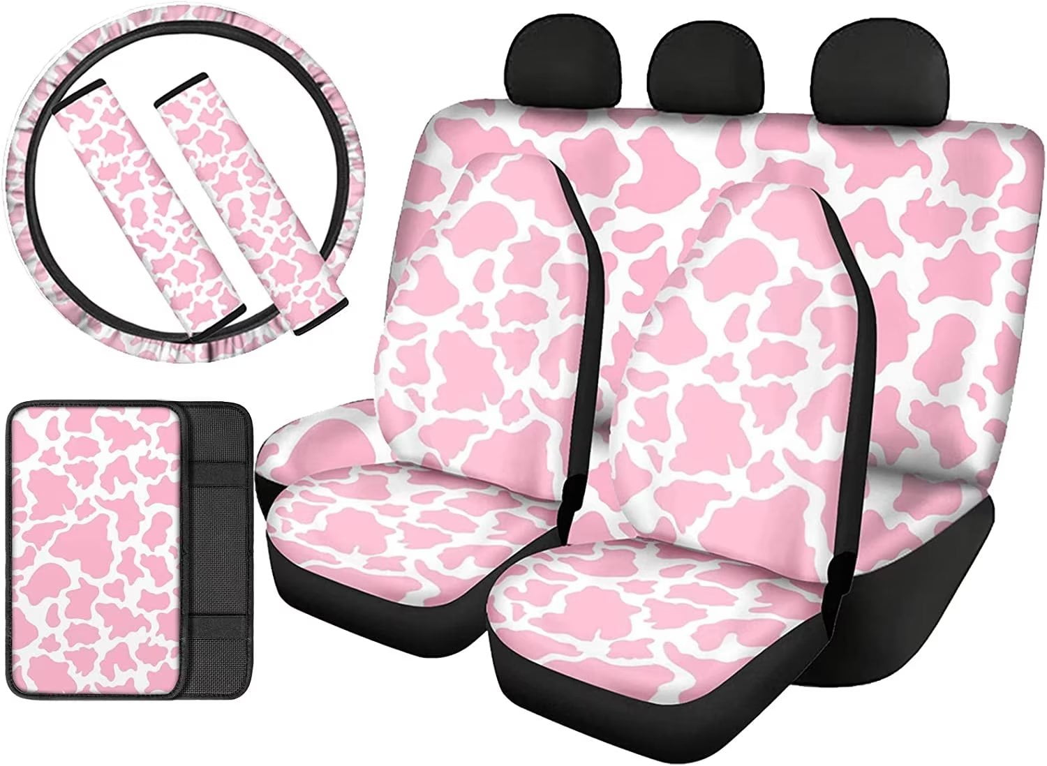 Pzuqiu Pink Floral Butterfly Car Accessories Rear Bench Seat