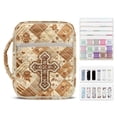 thumbnail image 1 of Pzuqiu Cross Floral Bible Cover Bag for Women Scripture Study Carrying Book Cover Quilted Church Bag with Handle Study Supplies Accessories with Tags&Bookmark Christian Gifts, 1 of 7