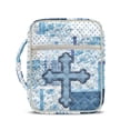 thumbnail image 1 of Pzuqiu Cross Flower Bible Cover Bag for Women Large Capacity Scripture Study Carrying Book Cover Quilted Church Bag with Handle &Pocket Perfect Gift for Girls Women, 1 of 7