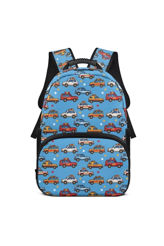 Cute Cars Personalized 17 Inch School Backpack for Girls Customized School Bag with Name Large Capacity Sturdy Bookbag Custom for Teen Boys Daily Use