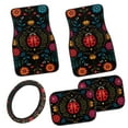 thumbnail image 1 of Pzuqiu Cute Ladybug Car Floor Mats with Car Steering Wheel Cover for Women All Weather Anti Slip Driver Seat, Passenger Seat and Rear Floor Mats Easy Installation for Additional Protection, 1 of 6